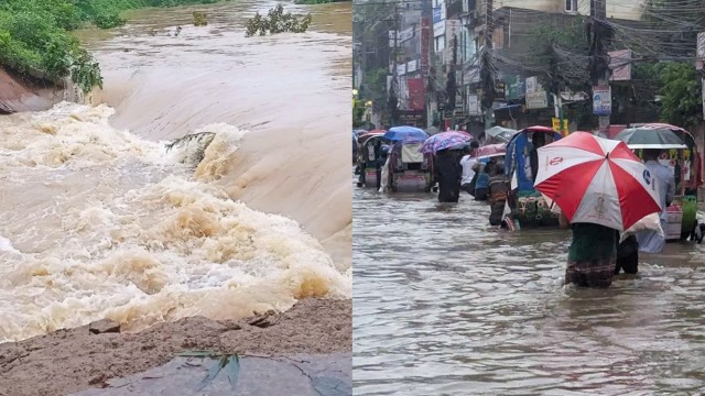 ফেনীতে টানা ভারি বৃষ্টিপাত এবং ভারতের উজানের পানির ঢলে মুহুরী, কহুয়া ও সিলোনিয়া নদীর ১৪টি স্থানে বন্...