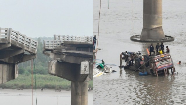 গুজরাটে সেতু ধসে নদীতে যানবাহন, নিহত ৯